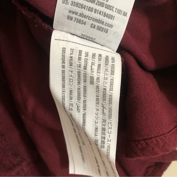 Hollister Red Fit and Flare Floral Lace Sheer High Neck Tie Mini Dress - Picture 7 of 10